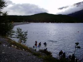 On the shore at Lake Minnewanka