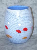 Large White and Blue Murrini Vase