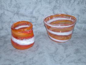orange swirl bowls